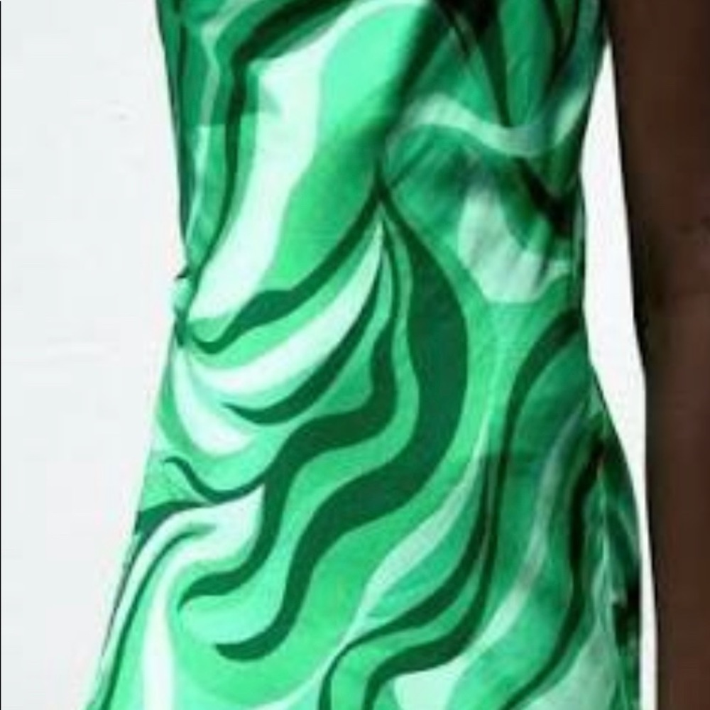 Zara green swirl mini dress